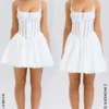 Rosaria White Cotton Corset Mini Dress Rosaria White Cotton Corset Mini Dress