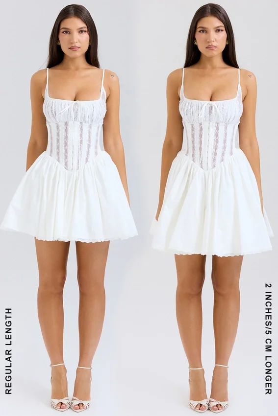 Rosaria White Cotton Corset Mini Dress Rosaria White Cotton Corset Mini Dress