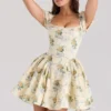 Rosie Lemon Rose Print Cotton Mini Dress Rosie Lemon Rose Print Cotton Mini Dress
