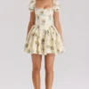 Rosie Lemon Rose Print Cotton Mini Dress Rosie Lemon Rose Print Cotton Mini Dress