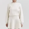 Rosina Cream Wool Cashmere Flounce Mini Skirt Rosina Cream Wool Cashmere Flounce Mini Skirt