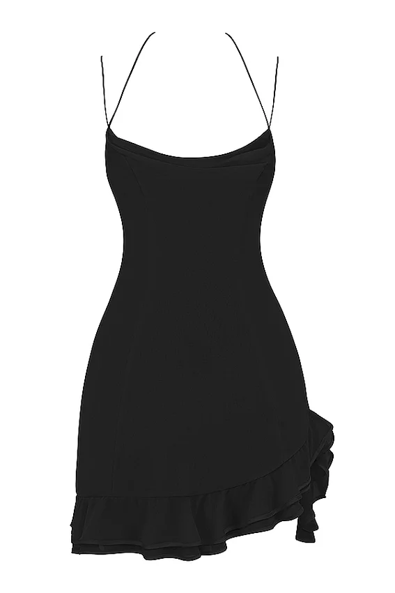 Rossella Black Ruffle Mini Dress Rossella Black Ruffle Mini Dress