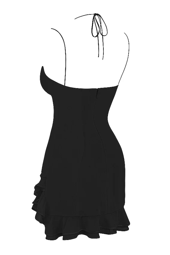 Rossella Black Ruffle Mini Dress Rossella Black Ruffle Mini Dress