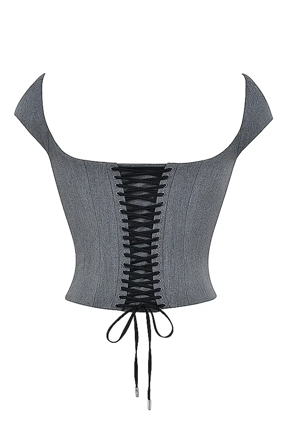 Rowena Grey Lace Back Corset Rowena Grey Lace Back Corset