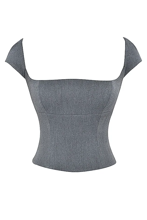 Rowena Grey Lace Back Corset Rowena Grey Lace Back Corset