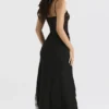Ruby Black Satin Lace Trim Midi Skirt Ruby Black Satin Lace Trim Midi Skirt