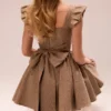 Saasha Gold Jacquard Mini Dress Saasha Gold Jacquard Mini Dress