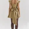 Saasha Gold Jacquard Mini Dress Saasha Gold Jacquard Mini Dress