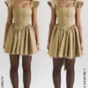 Saasha Gold Jacquard Mini Dress Saasha Gold Jacquard Mini Dress