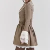 Sable Brown Puppytooth Check Mini Dress Sable Brown Puppytooth Check Mini Dress