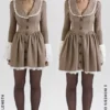 Sable Brown Puppytooth Check Mini Dress Sable Brown Puppytooth Check Mini Dress