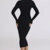 Sabra Black Long Sleeve Midi Dress Sabra Black Long Sleeve Midi Dress
