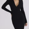 Sabra Black Long Sleeve Midi Dress Sabra Black Long Sleeve Midi Dress