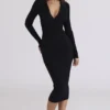 Sabra Black Long Sleeve Midi Dress Sabra Black Long Sleeve Midi Dress