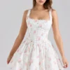 Sade Rose Print Stretch Cotton Mini Dress Sade Rose Print Stretch Cotton Mini Dress
