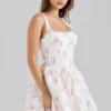 Sade Rose Print Stretch Cotton Mini Dress Sade Rose Print Stretch Cotton Mini Dress