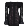 Sadie Black Floral Lace Off Shoulder Mini Dress Sadie Black Floral Lace Off Shoulder Mini Dress