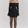 Sadie Black Floral Lace Off Shoulder Mini Dress Sadie Black Floral Lace Off Shoulder Mini Dress