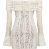 Sadie Vintage Cream Floral Lace Off Shoulder Mini Dress Sadie Vintage Cream Floral Lace Off Shoulder Mini Dress