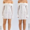 Sadie Vintage Cream Floral Lace Off Shoulder Mini Dress Sadie Vintage Cream Floral Lace Off Shoulder Mini Dress