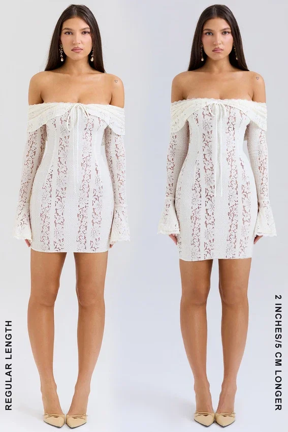 Sadie Vintage Cream Floral Lace Off Shoulder Mini Dress Sadie Vintage Cream Floral Lace Off Shoulder Mini Dress