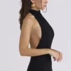 Sadira Black Backless Silhouette Maxi Dress – Limited Edition