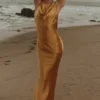 Safaira Amber Satin Draped Cowl Neck Maxi Dress Safaira Amber Satin Draped Cowl Neck Maxi Dress