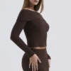 Saffron Chocolate Soft Boucle Knit Top Saffron Chocolate Soft Boucle Knit Top