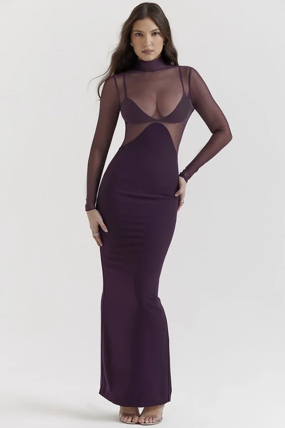 Safiya Black Grape Maxi Dress Safiya Black Grape Maxi Dress