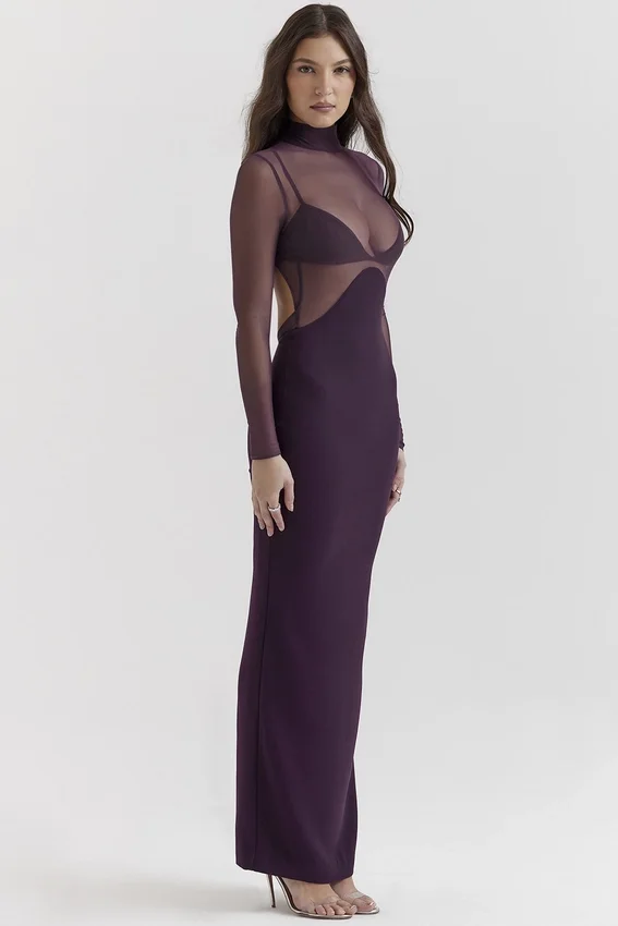 Safiya Black Grape Maxi Dress Safiya Black Grape Maxi Dress