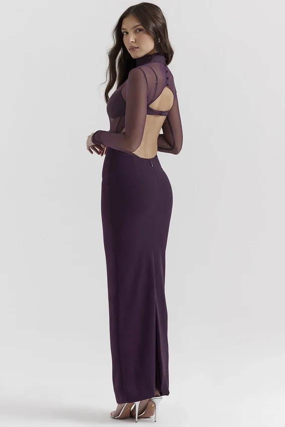 Safiya Black Grape Maxi Dress Safiya Black Grape Maxi Dress