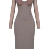 Safran Mocha Corset Midi Dress Safran Mocha Corset Midi Dress