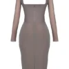 Safran Mocha Corset Midi Dress Safran Mocha Corset Midi Dress