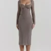 Safran Mocha Corset Midi Dress Safran Mocha Corset Midi Dress