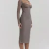 Safran Mocha Corset Midi Dress Safran Mocha Corset Midi Dress