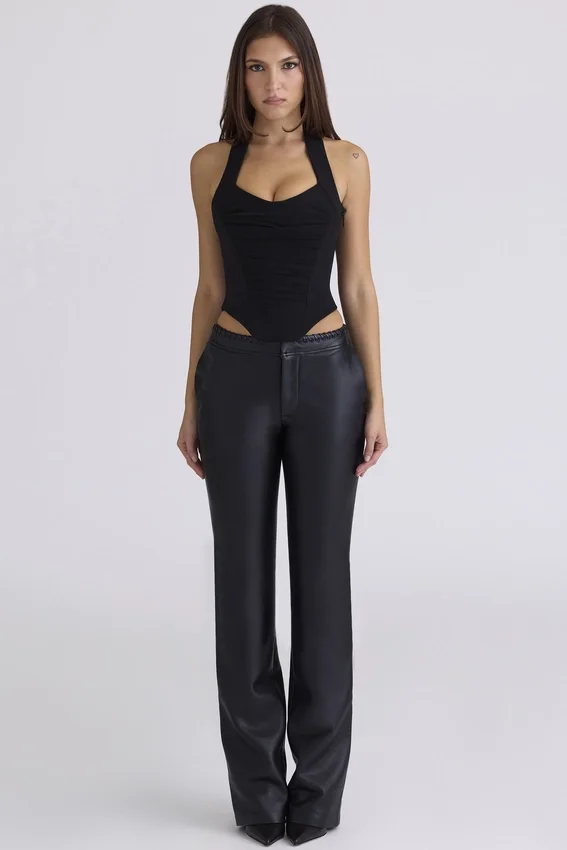 Sahar Black Sculpting Halter Neck Corset Top Sahar Black Sculpting Halter Neck Corset Top