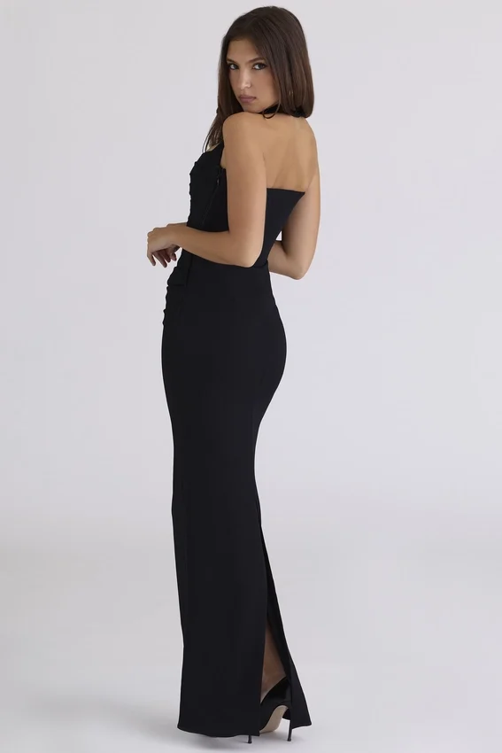 Sahar Black Scuplting Halter Neck Maxi Dress Sahar Black Scuplting Halter Neck Maxi Dress