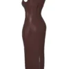 Sahara Cocoa Vegan Leather Maxi Dress Sahara Cocoa Vegan Leather Maxi Dress