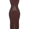 Sahara Cocoa Vegan Leather Maxi Dress Sahara Cocoa Vegan Leather Maxi Dress