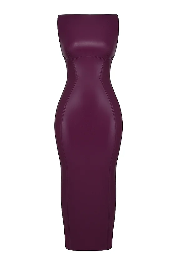 Sahara Merlot Vegan Leather Maxi Dress Sahara Merlot Vegan Leather Maxi Dress