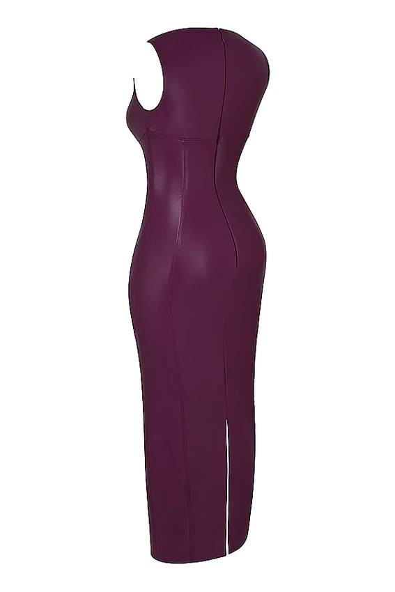 Sahara Merlot Vegan Leather Maxi Dress Sahara Merlot Vegan Leather Maxi Dress