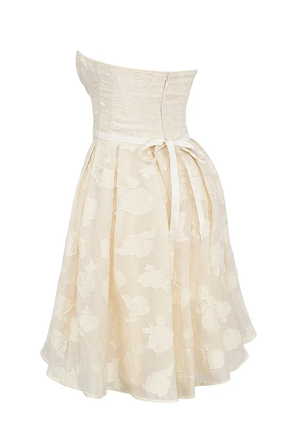 Saige Vintage Cream Floral Strapless Mini Dress Saige Vintage Cream Floral Strapless Mini Dress