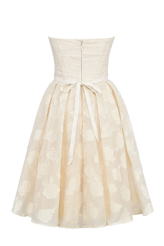 Saige Vintage Cream Floral Strapless Mini Dress Saige Vintage Cream Floral Strapless Mini Dress