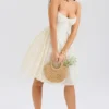 Saige Vintage Cream Floral Strapless Mini Dress Saige Vintage Cream Floral Strapless Mini Dress