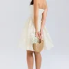 Saige Vintage Cream Floral Strapless Mini Dress Saige Vintage Cream Floral Strapless Mini Dress