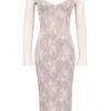 Saisha Ivory Lace Long Sleeve Midi Dress Saisha Ivory Lace Long Sleeve Midi Dress
