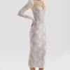Saisha Ivory Lace Long Sleeve Midi Dress Saisha Ivory Lace Long Sleeve Midi Dress