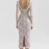 Saisha Ivory Lace Long Sleeve Midi Dress Saisha Ivory Lace Long Sleeve Midi Dress