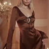 Sakina Copper Satin Mini Dress Sakina Copper Satin Mini Dress