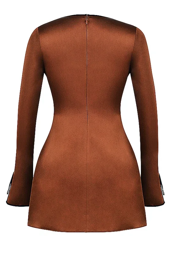 Sakina Copper Satin Mini Dress Sakina Copper Satin Mini Dress
